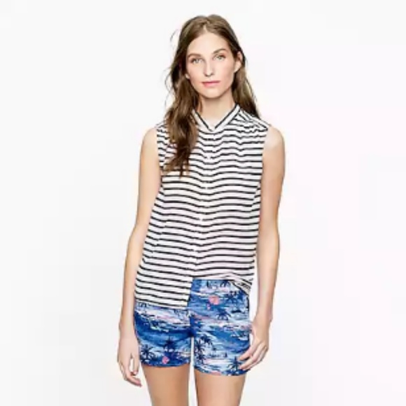 J. Crew STRIPE SLEEVELESS TOP 00  Nautical - Picture 1 of 5